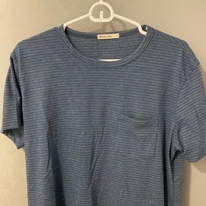Marine Layer Signature Pocket Tee in Navy Stripe